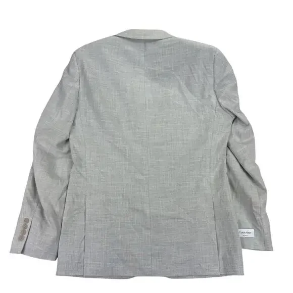 Calvin Klein Mens X Slim Fit Soft Solid Sport Coat Heather Gray 38R - Picture 4 of 5